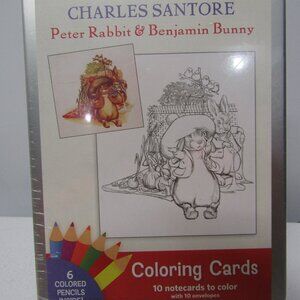 NWT! British Library Peter Rabbit & Benjamin Bunny Coloring Cards Set